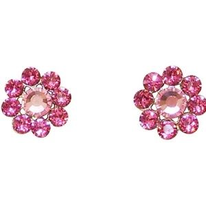 Tarina Tarantino Pink Stud Flower Earrings